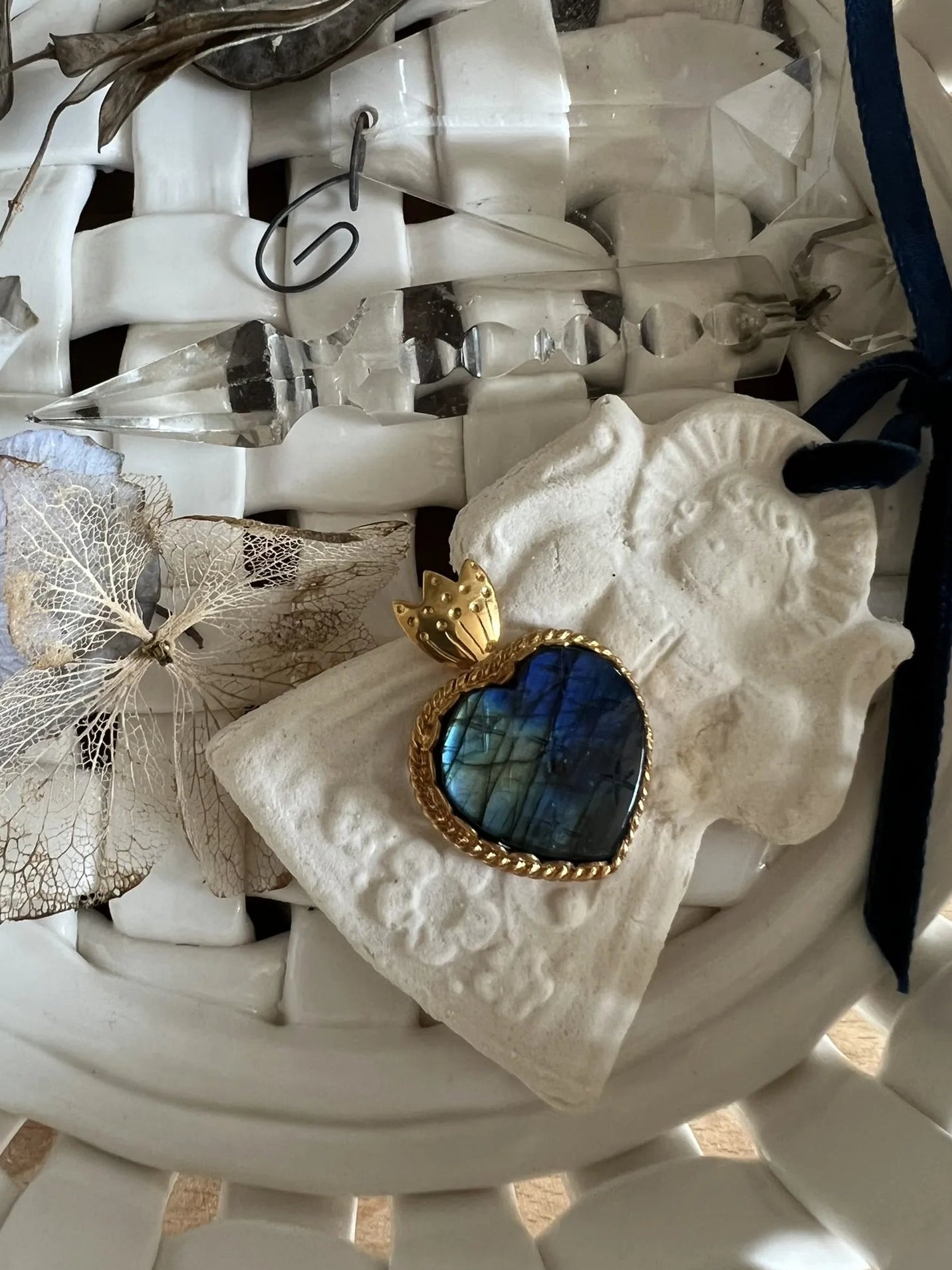 ojigi Madhura pendentif cœur labradorite