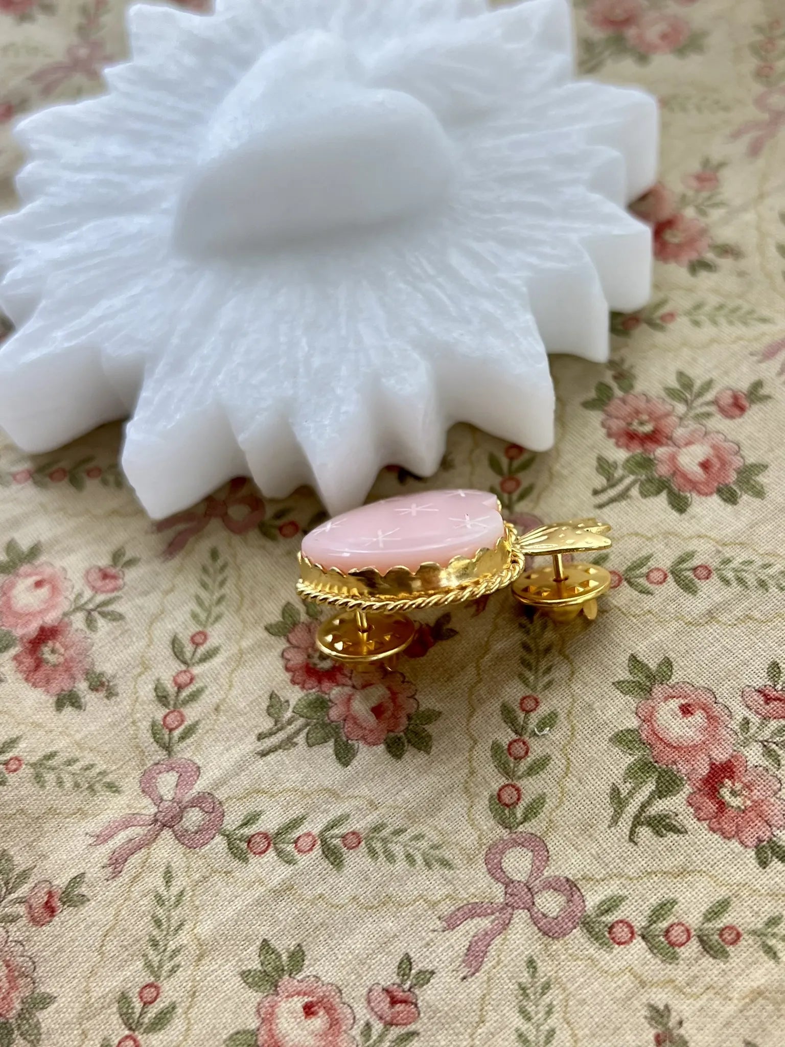 ojigi broche faites un vœu opale rose