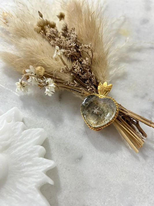 ojigi broche faites un vœu améthyste verte
