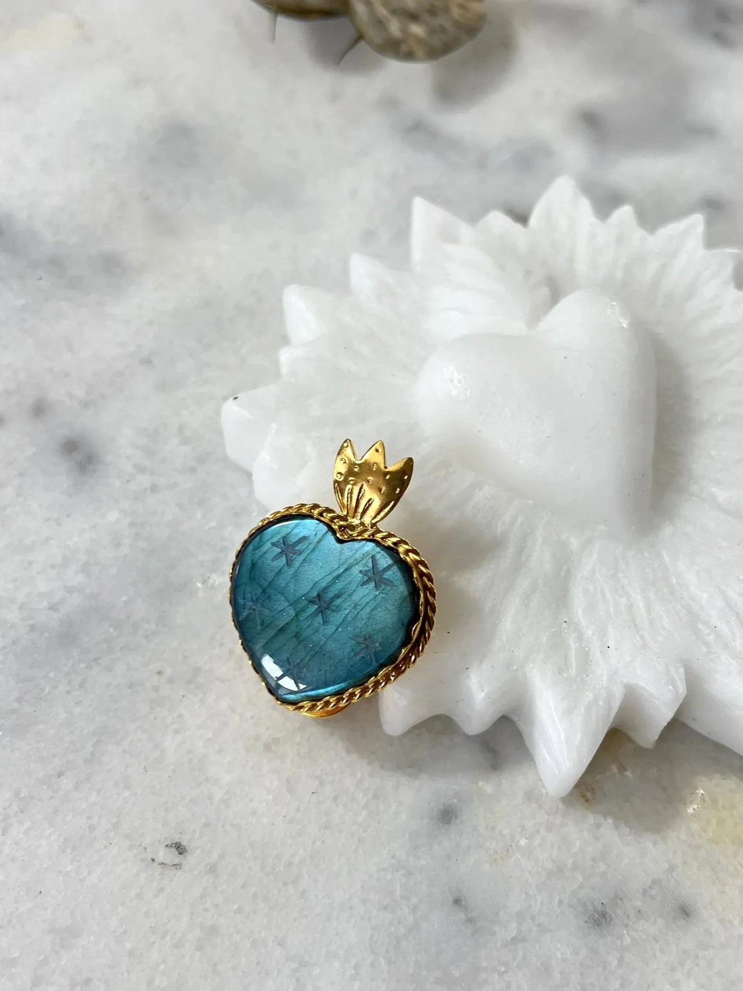 ojigi broche faites un vœu labradorite