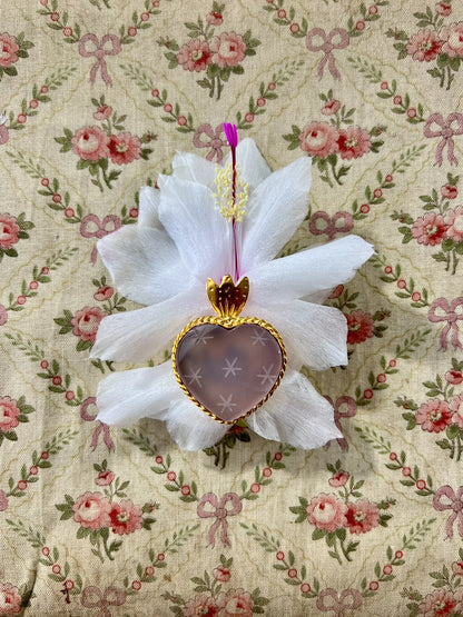ojigi broche faites un vœu Calcédoine rose 