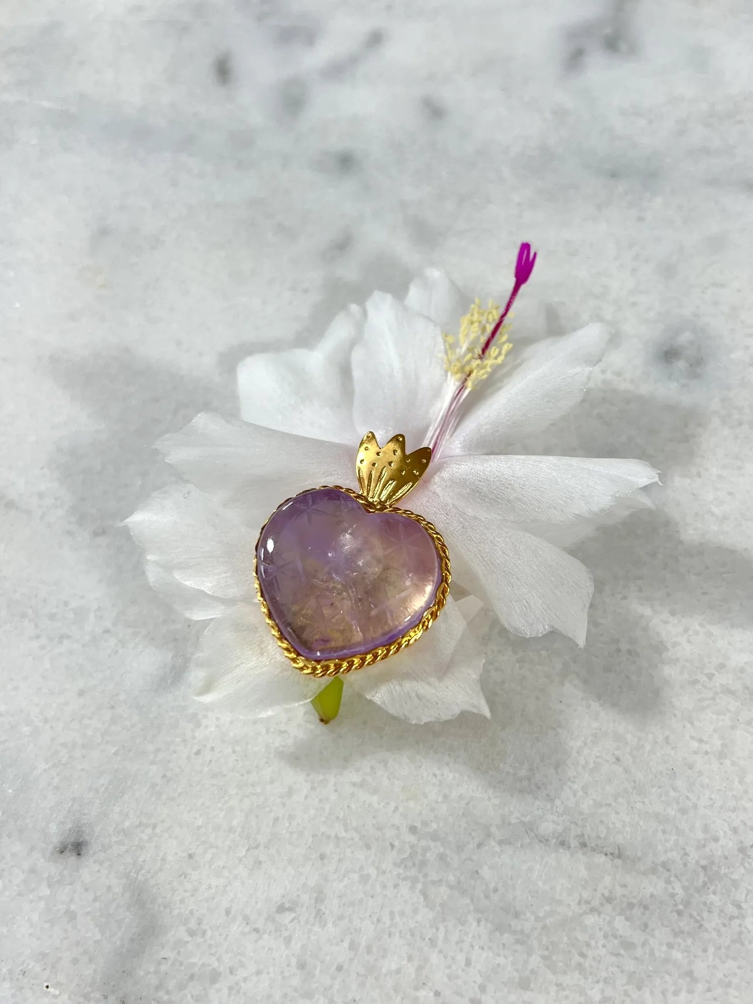 ojigi broche faites un vœu améthyste violette 