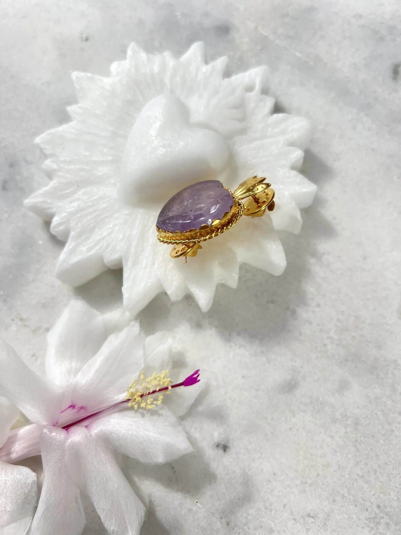 ojigi broche faites un vœu améthyste violette 