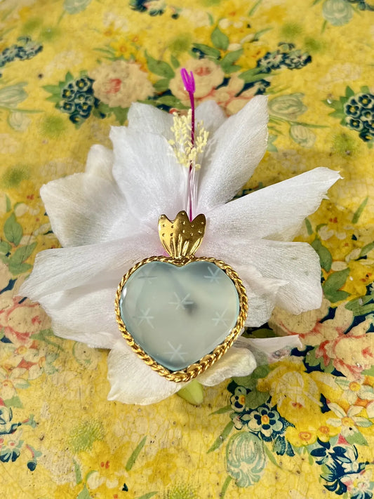 ojigi broche faites un vœu calcite aqua