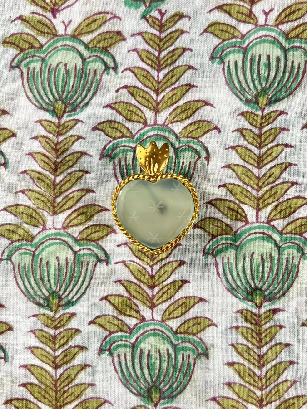 ojigi broche faites un vœu calcite aqua