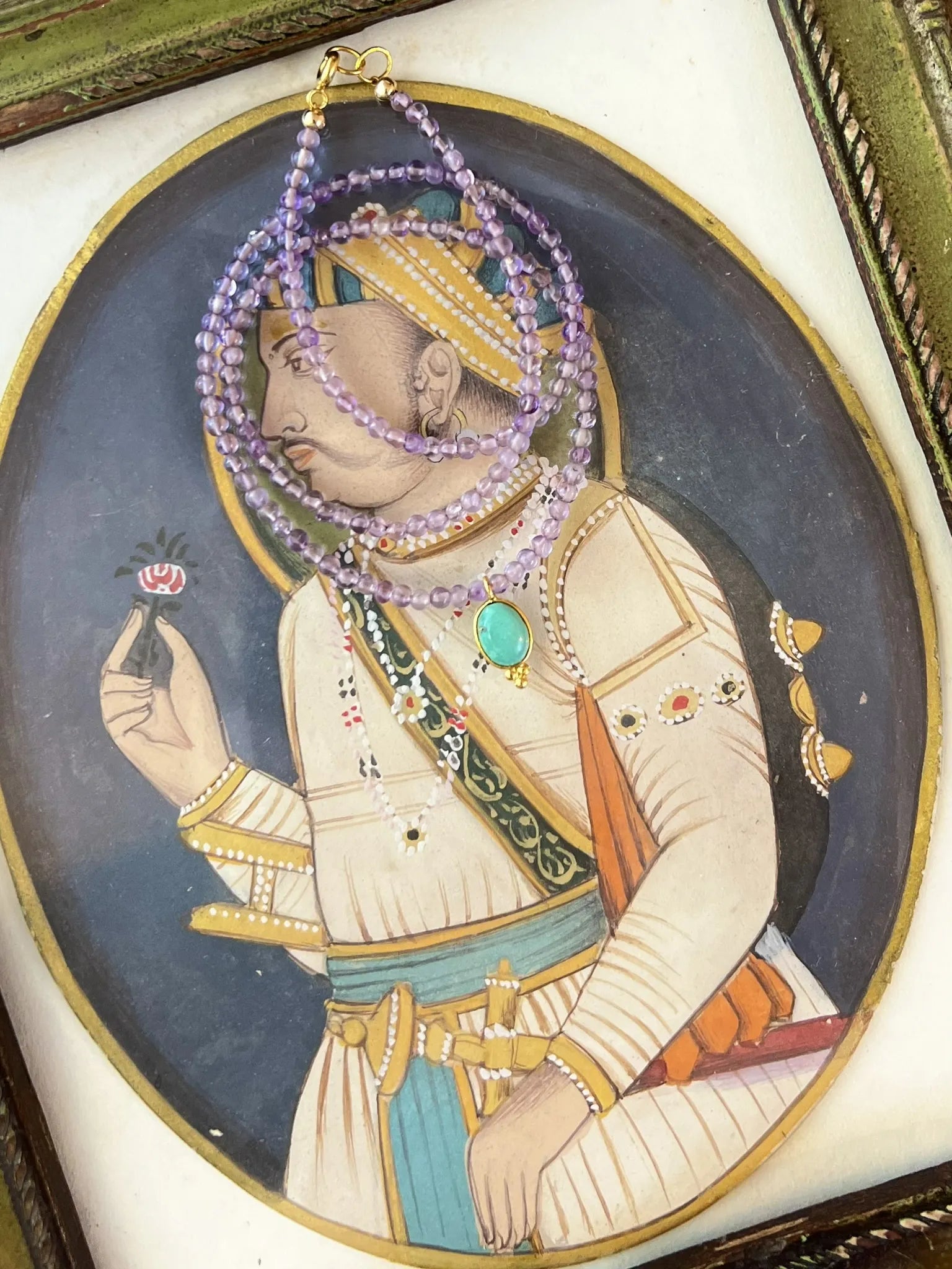 ojigi collier pondi améthyste turquoise
