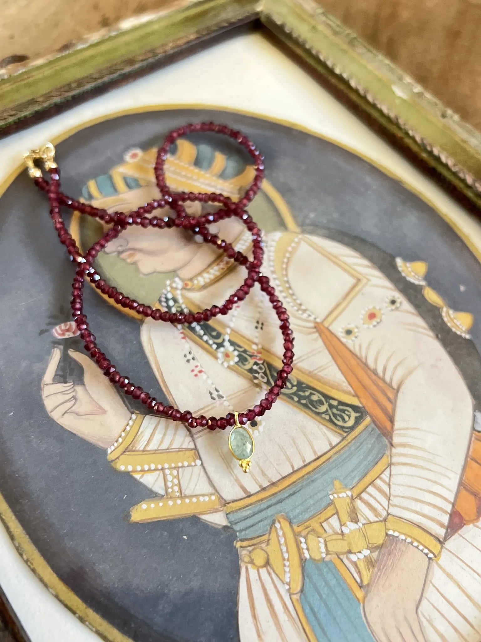 ojigi collier pondi grenat aventurine