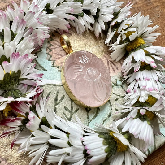 ojigi pendentif yuna XL quartz rose