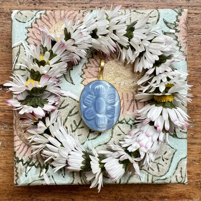 ojigi pendentif yuna XL calcédoine bleue