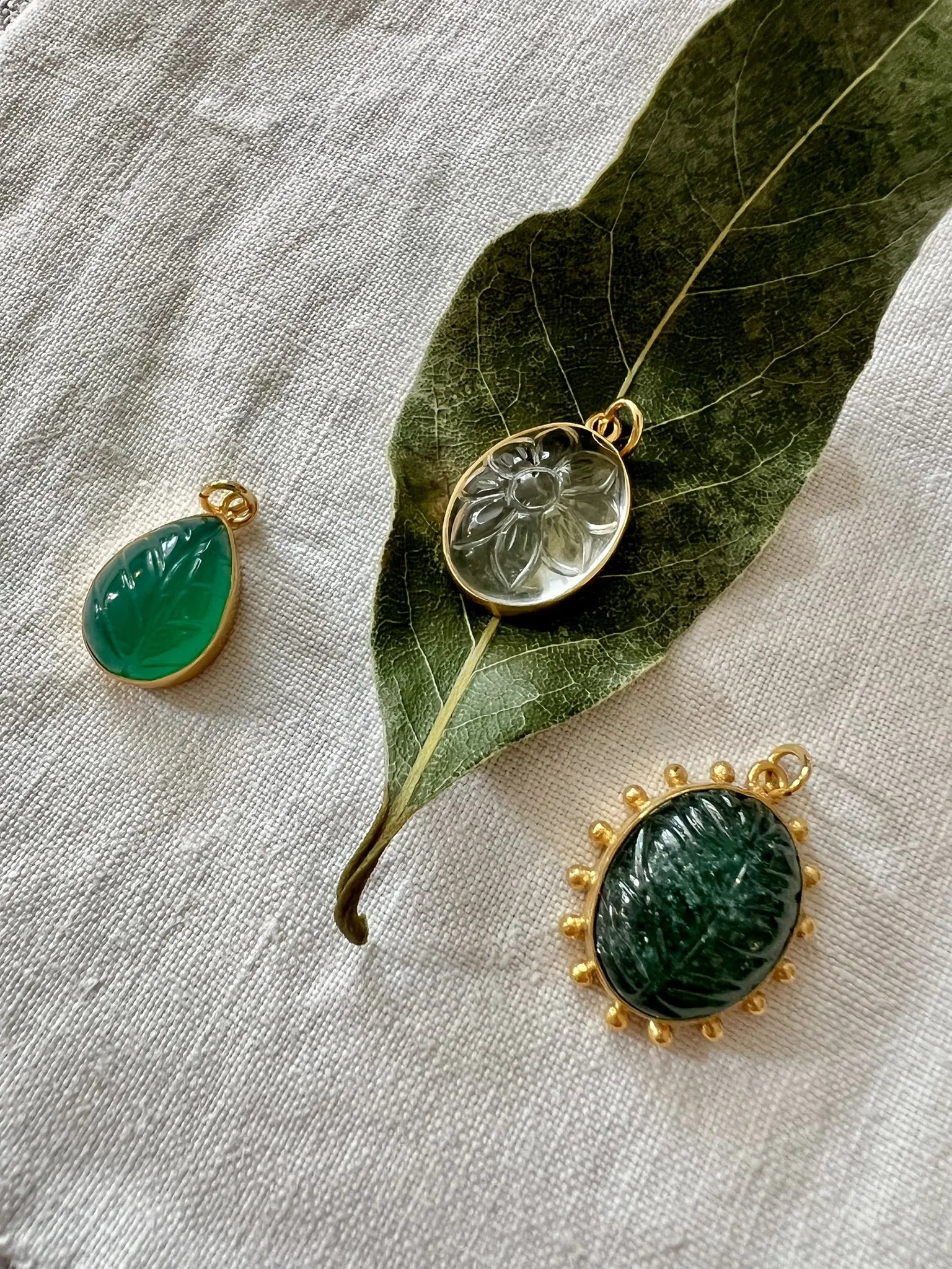 ojigi pendentif Bertille onyx vert