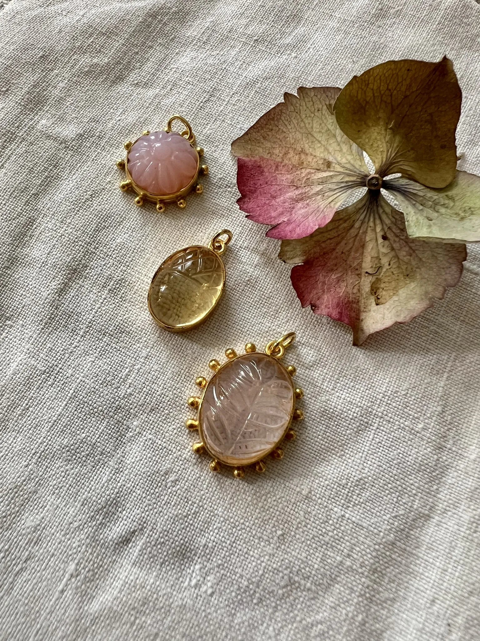 ojigi pendentif Bertille quartz rose
