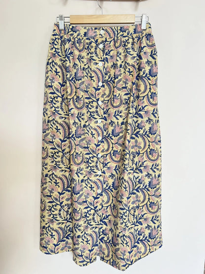 ojigi jupe longue block print paille