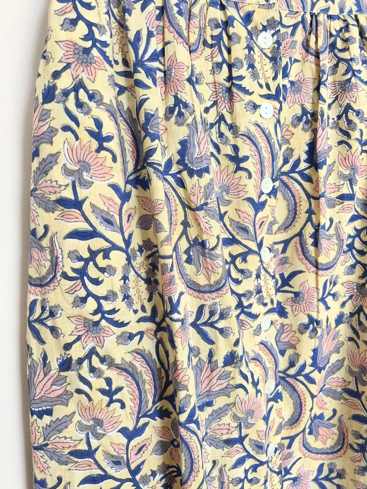 ojigi jupe longue block print paille
