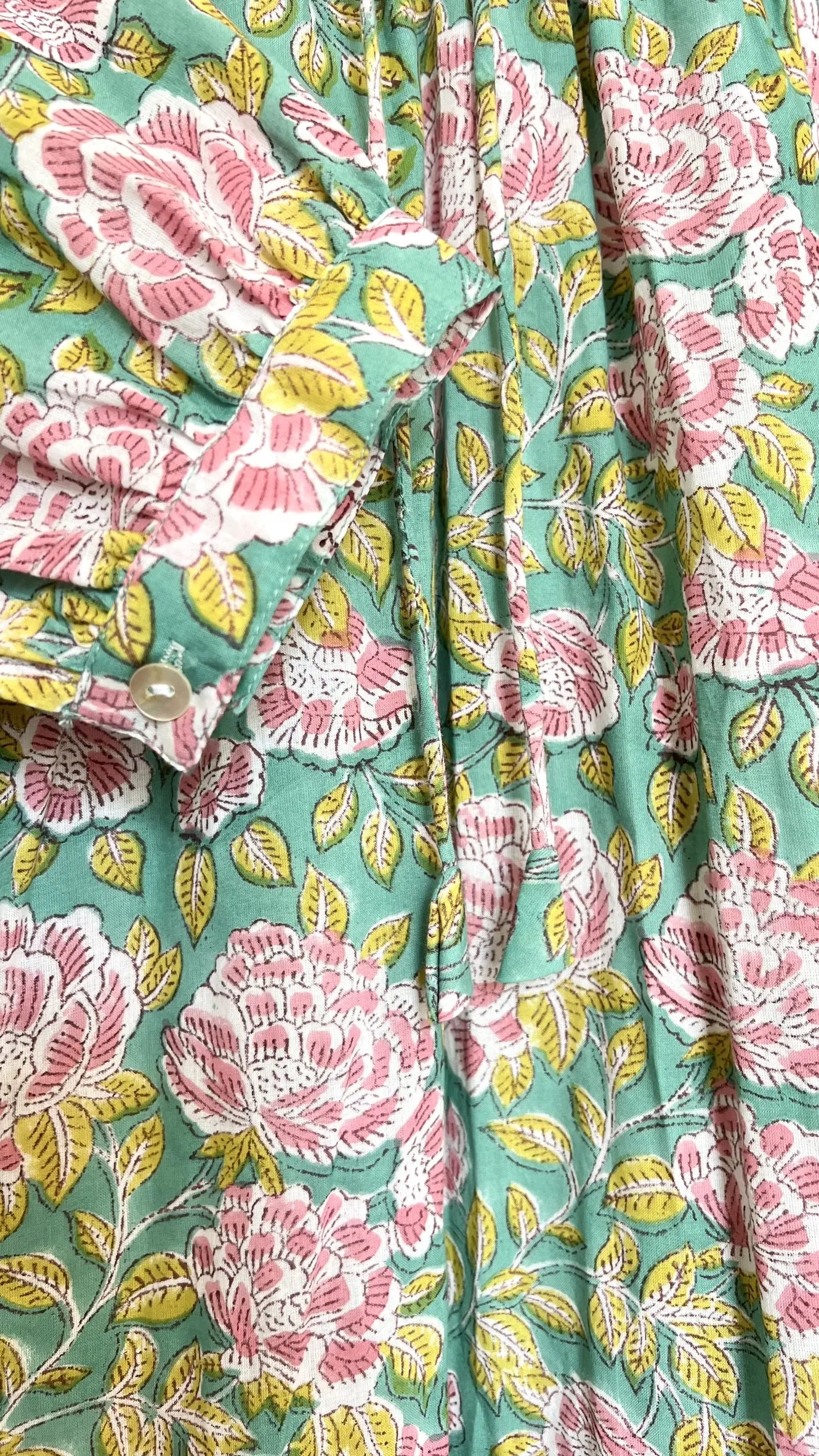 ojigi robe Eugénie pivoine vert d'eau rose