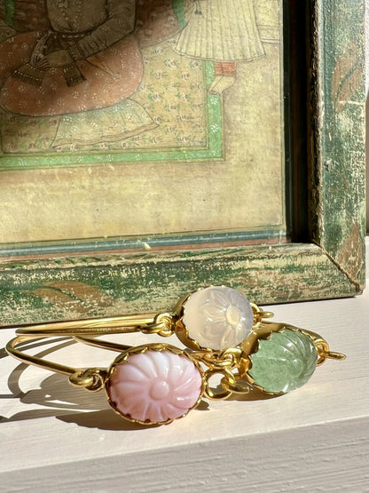 ojigi bracelet jonc jaya opale rose aventurine pierre de lune rose