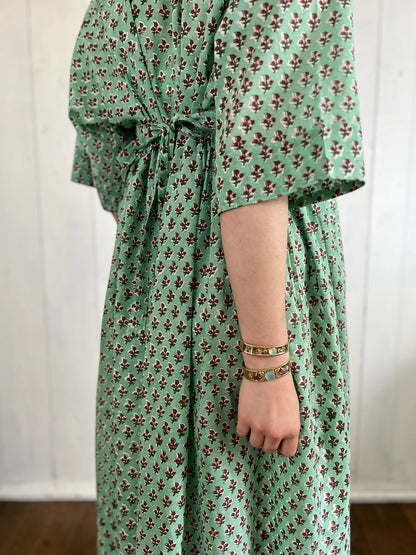 ojigi robe longue Joséphine vert bordeaux