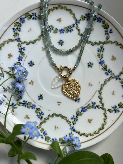 ojigi collier apatite amulette hanuman et feuille