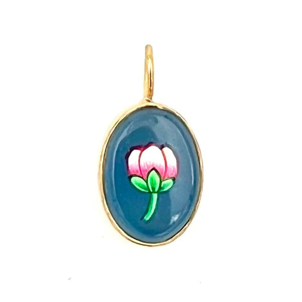 pendentif flower bud calcite bleue ojigi