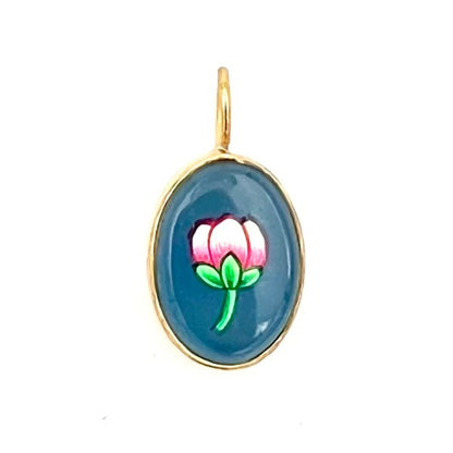 pendentif flower bud calcite bleue ojigi