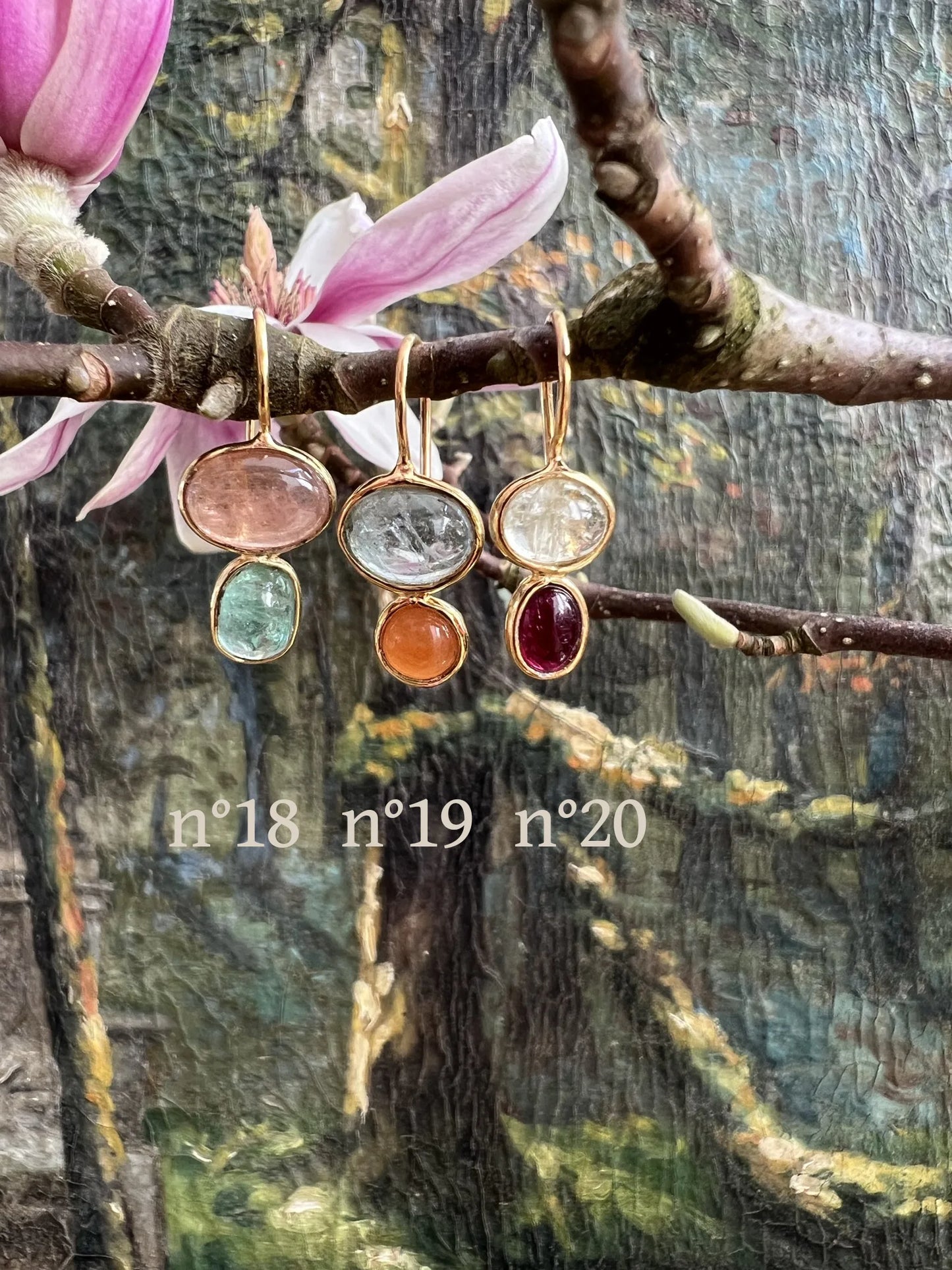 ojigi boucles d'oreilles tourmaline