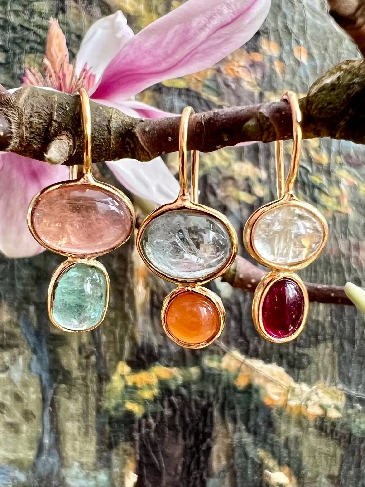 ojigi boucles d'oreilles tourmaline