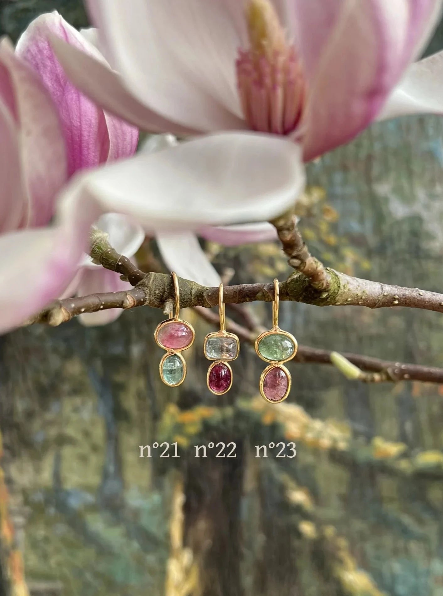ojigi boucles d'oreilles tourmaline