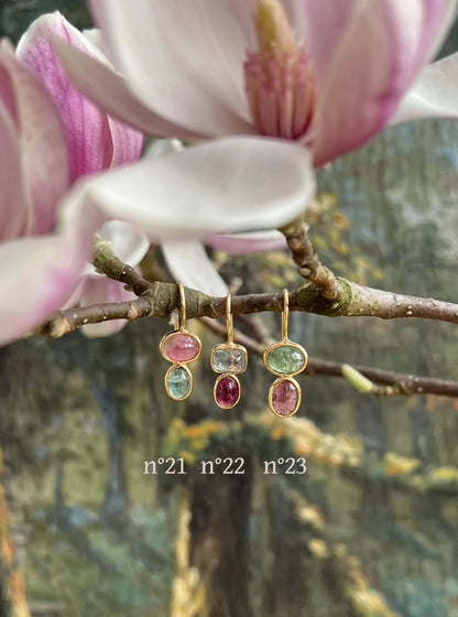ojigi boucles d'oreilles tourmaline