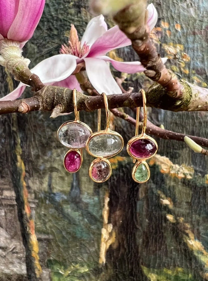 ojigi  boucles d'oreilles tourmaline