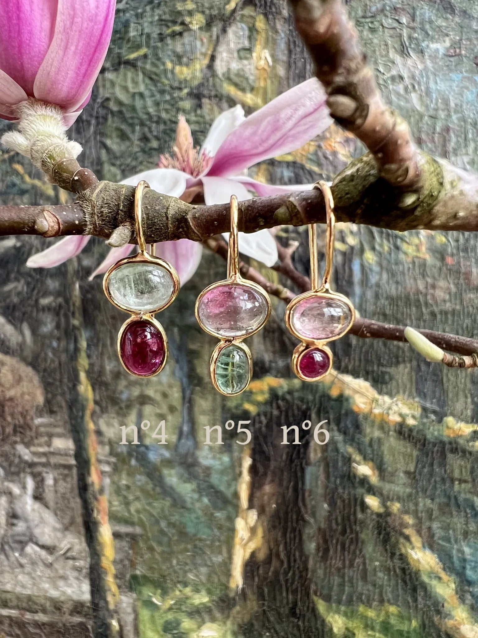 ojigi boucles d'oreilles tourmaline