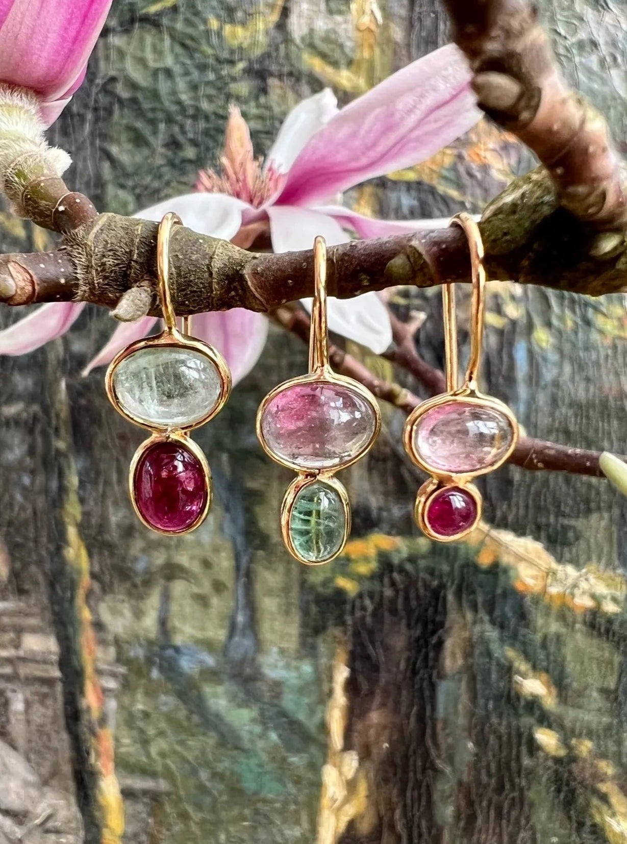 ojigi boucles d'oreilles tourmaline