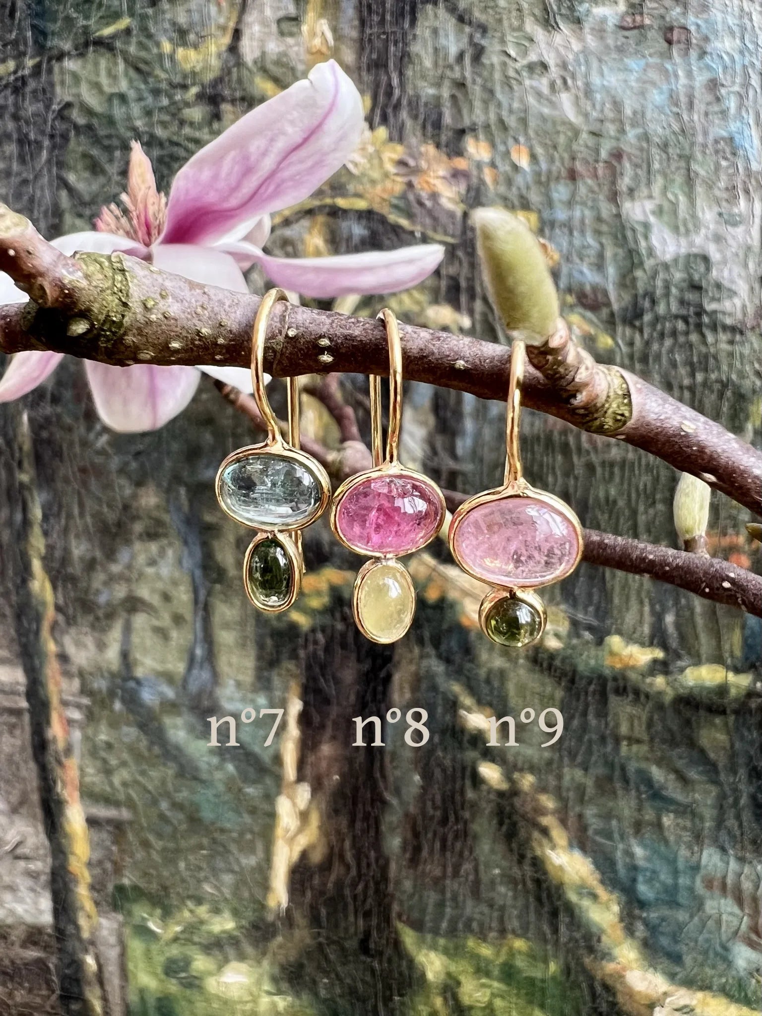 ojigi boucles d'oreilles tourmaline