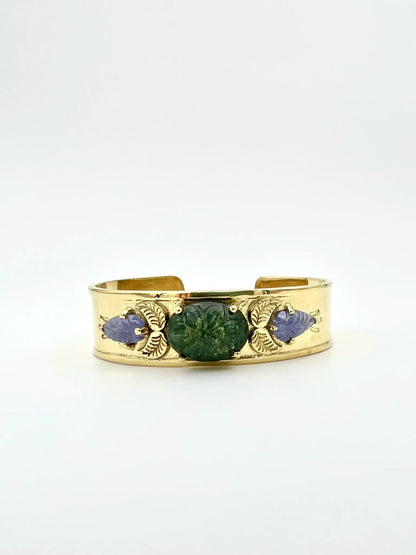 ojigi jonc marguerite jade vert foncé tanzanite