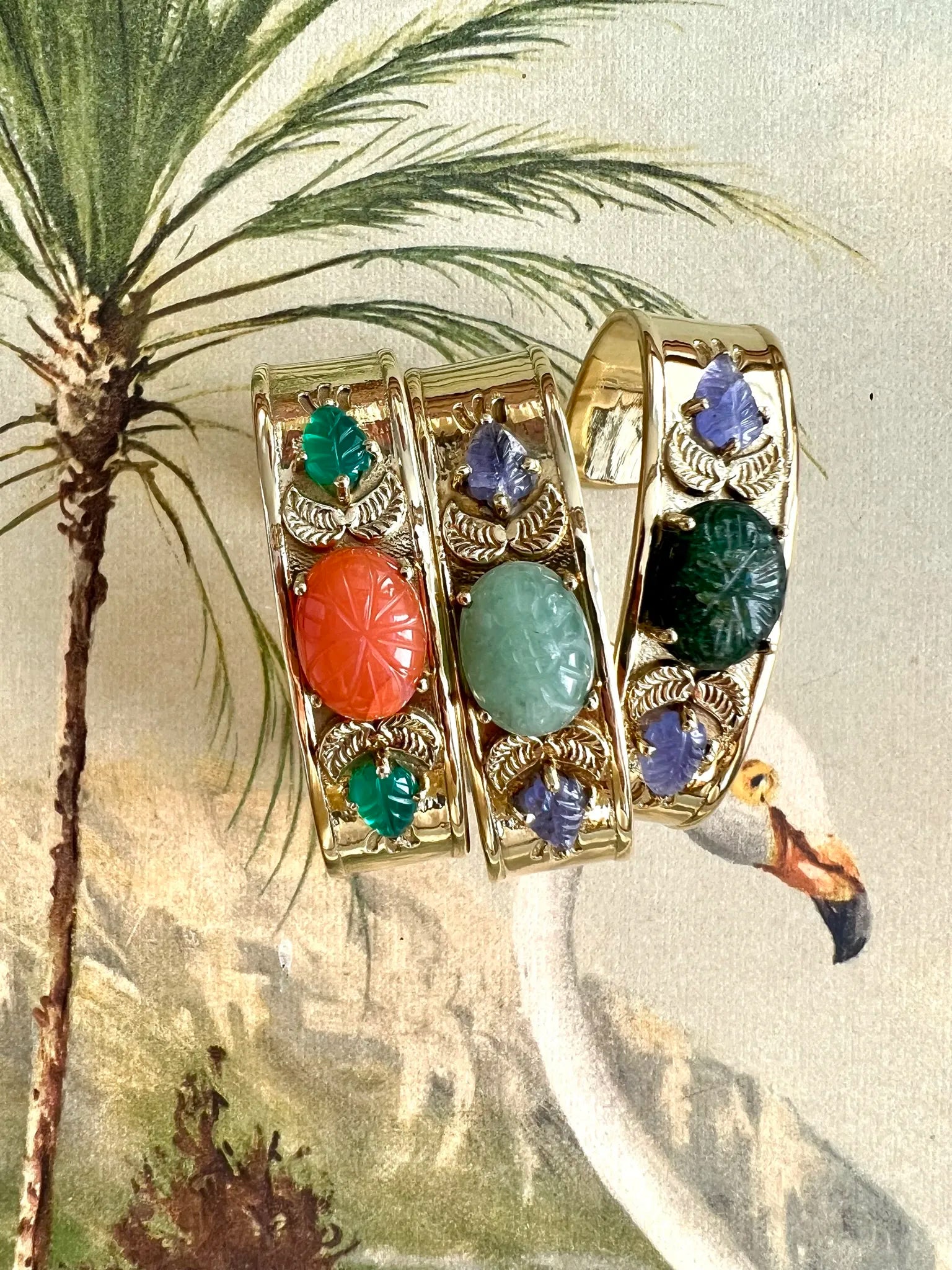 ojigi jonc marguerite jade vert clair tanzanite