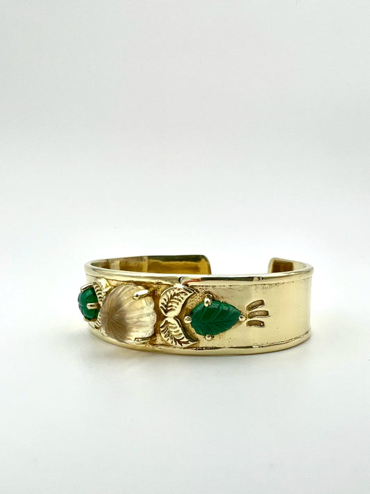 ojigi jonc pomponette citrine onyx vert