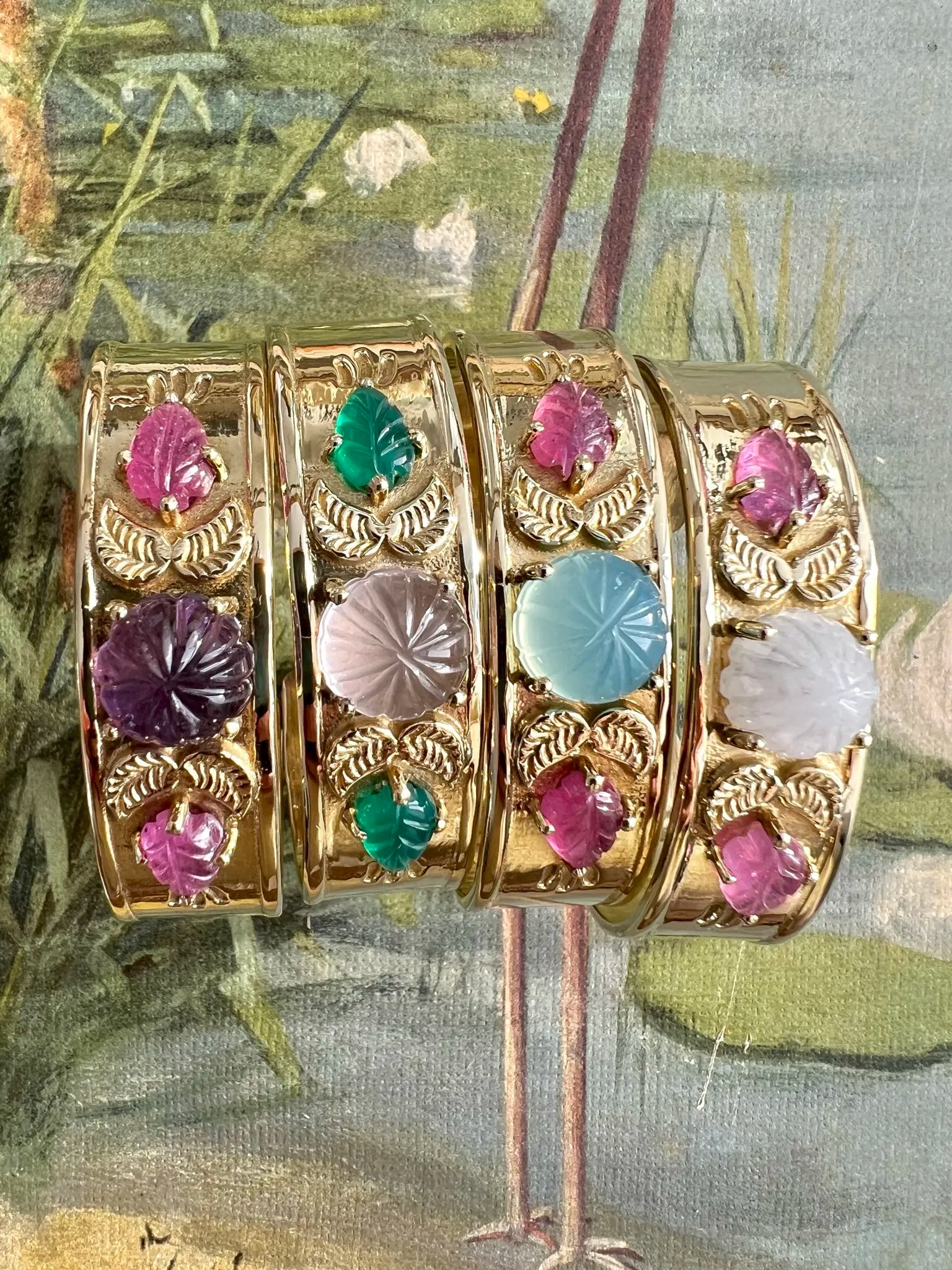 ojigi jionc pomponette améthyste tourmaline rose