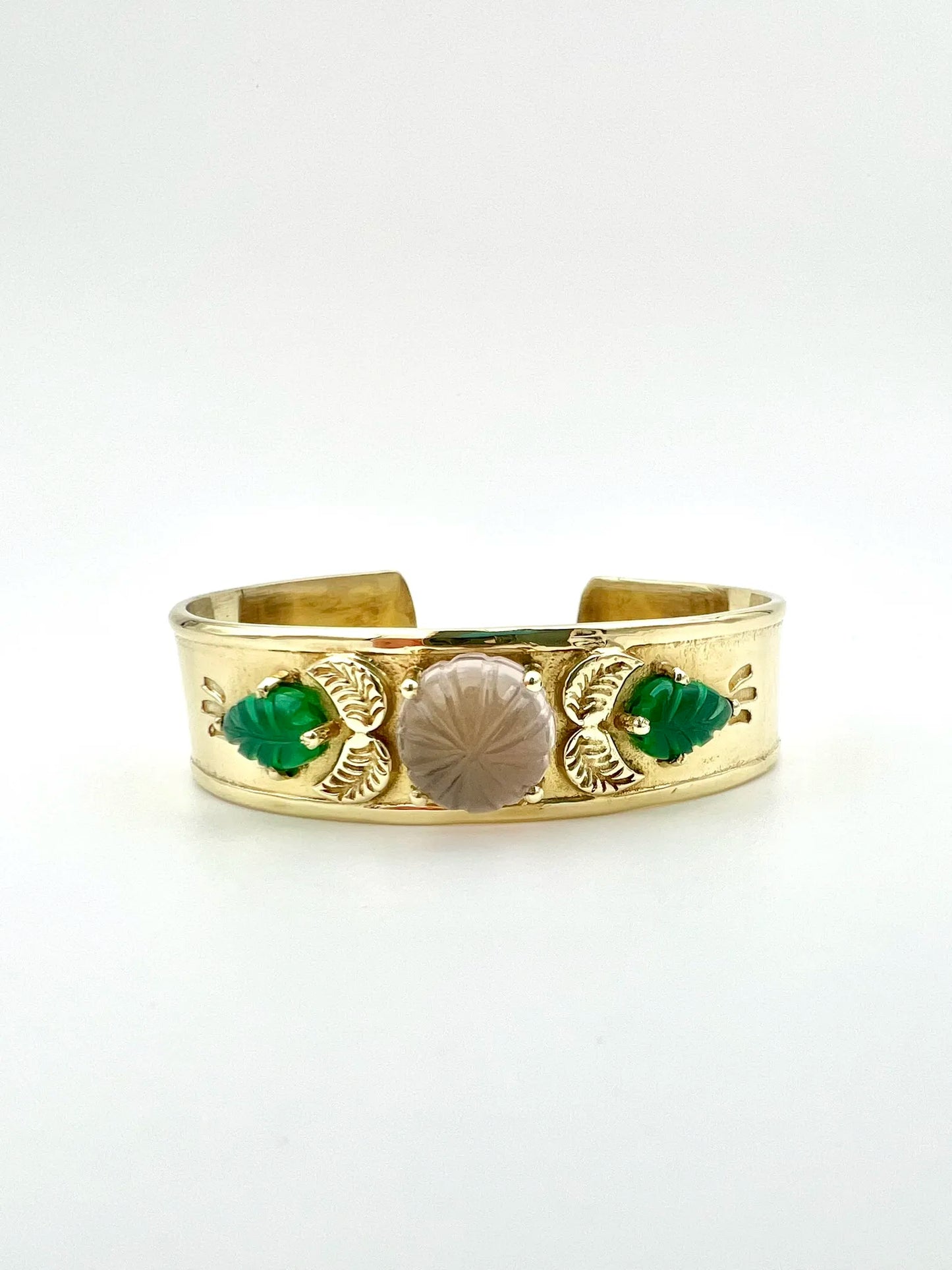 ojigi jonc pomponette calcédoine rose onyx vert