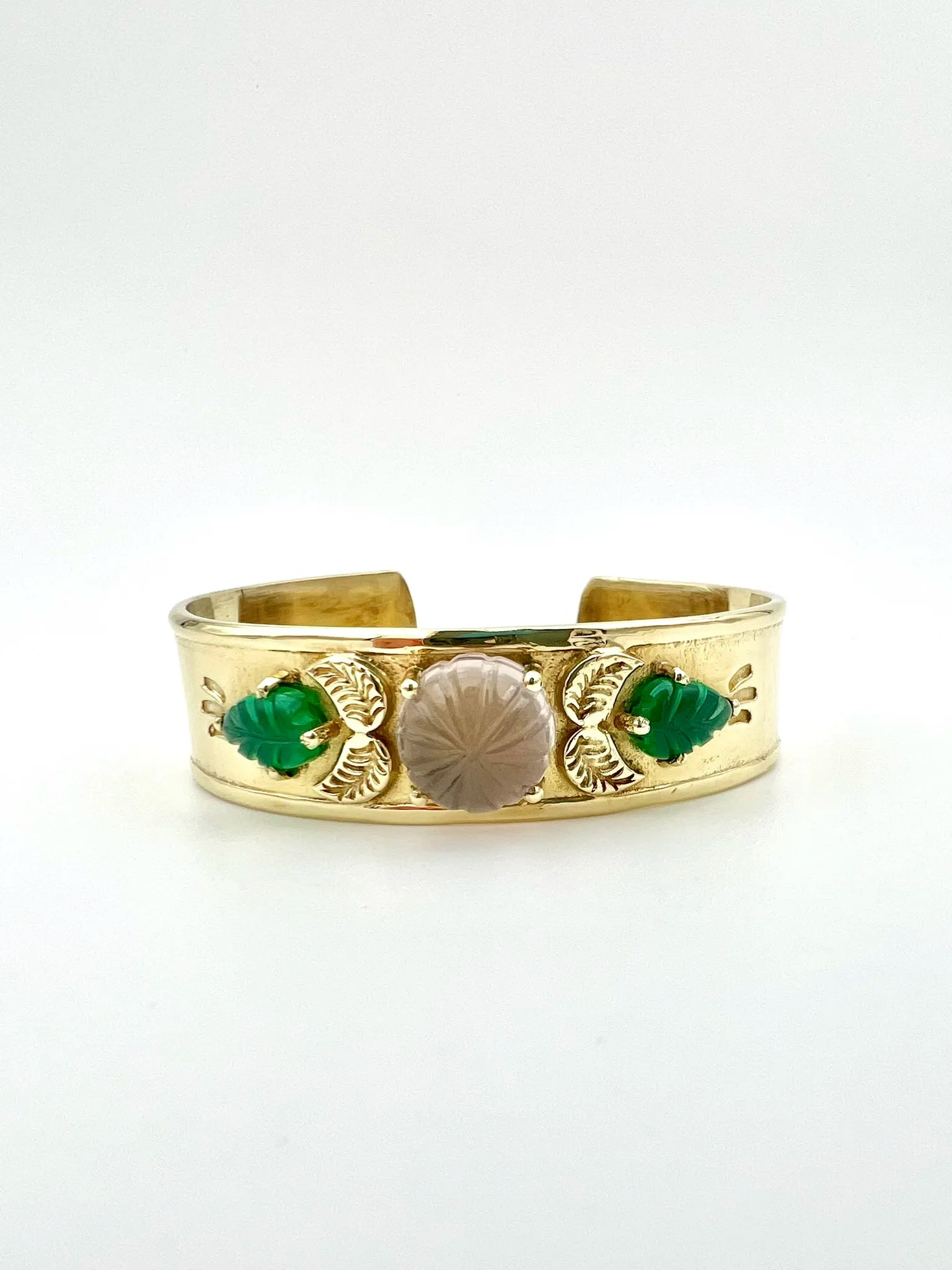 ojigi jonc pomponette calcédoine rose onyx vert