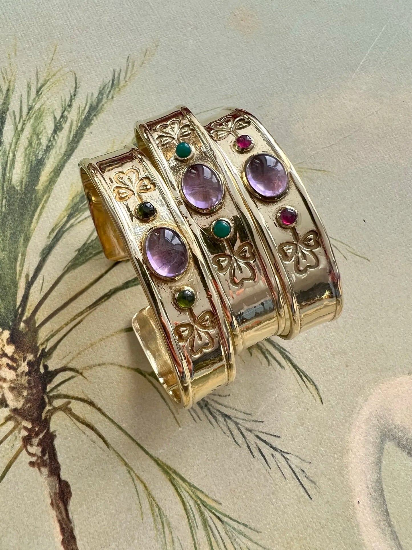 ojigi jonc oxalis améthyste tourmaline verte