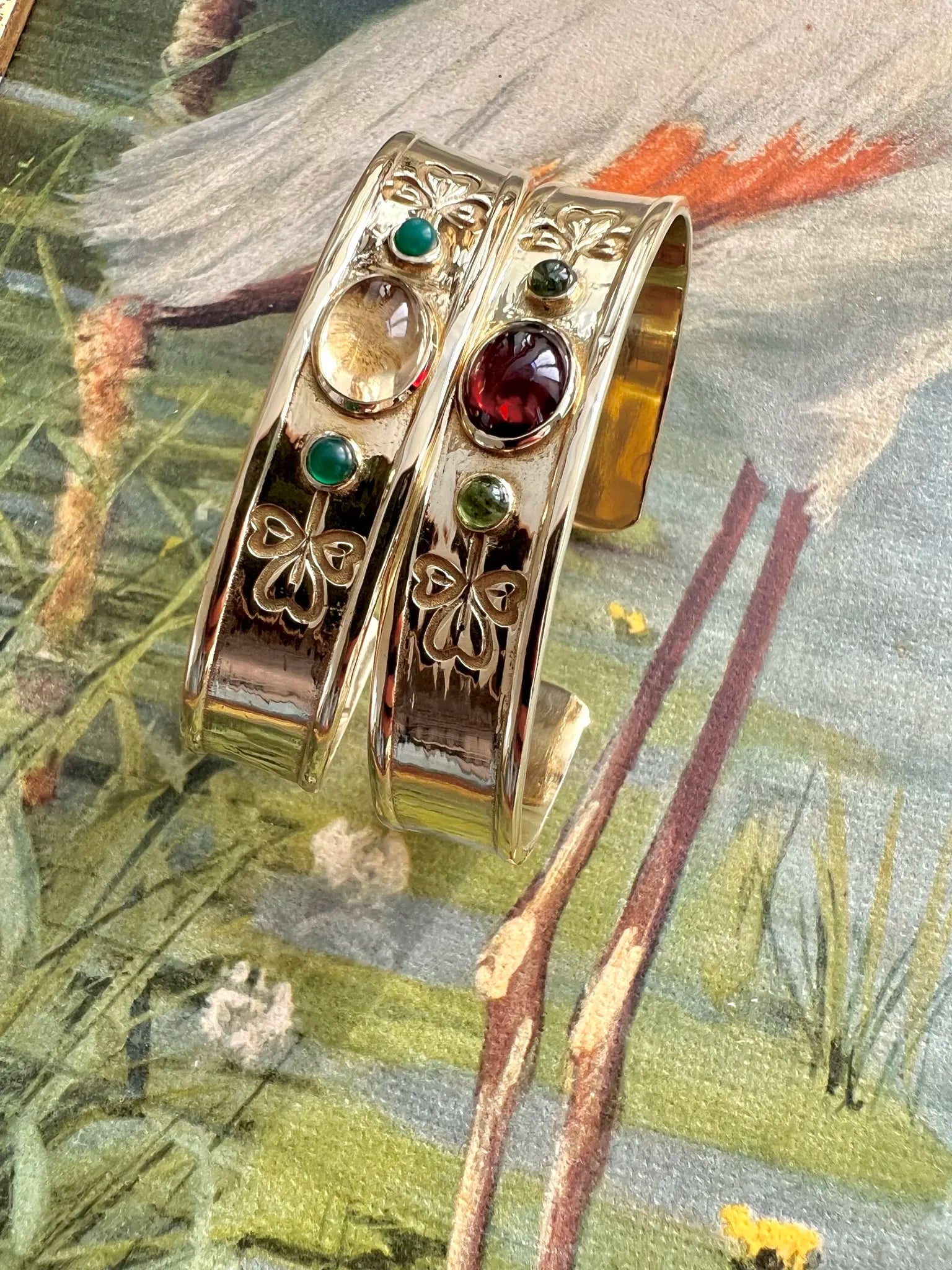 ojigi jonc oxalis grenat tourmaline verte